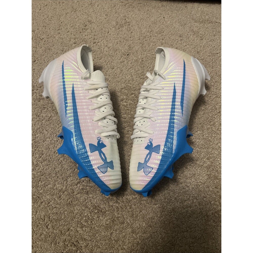 Mens Size 10.5 Under Armour Blur Pro White Capri Football Cleats 3028220-110 New